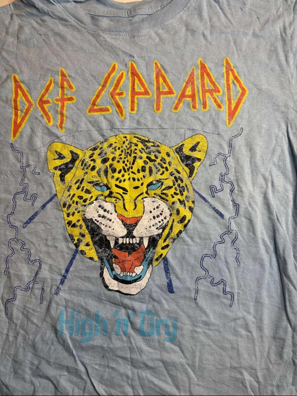 Def Leppard High 'n' Dry Short Sleeve Band Tee - Light Blue